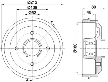 HELLA PAGID 8dt355302811 -  Тормозной барабан